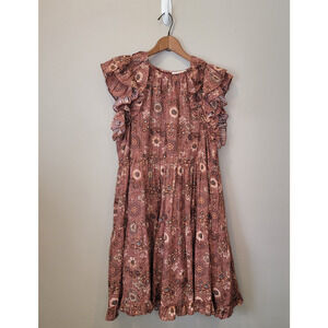Ulla Johnson Womens Adele Flutter Sleeve Mini Dress in Rosebud Flutter Size 8